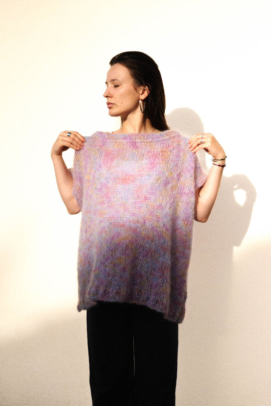 PULL COL ROND LARGE, SANS MANCHES