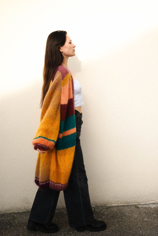 GILET XXL RAYÉ ET MANCHES LONGUES